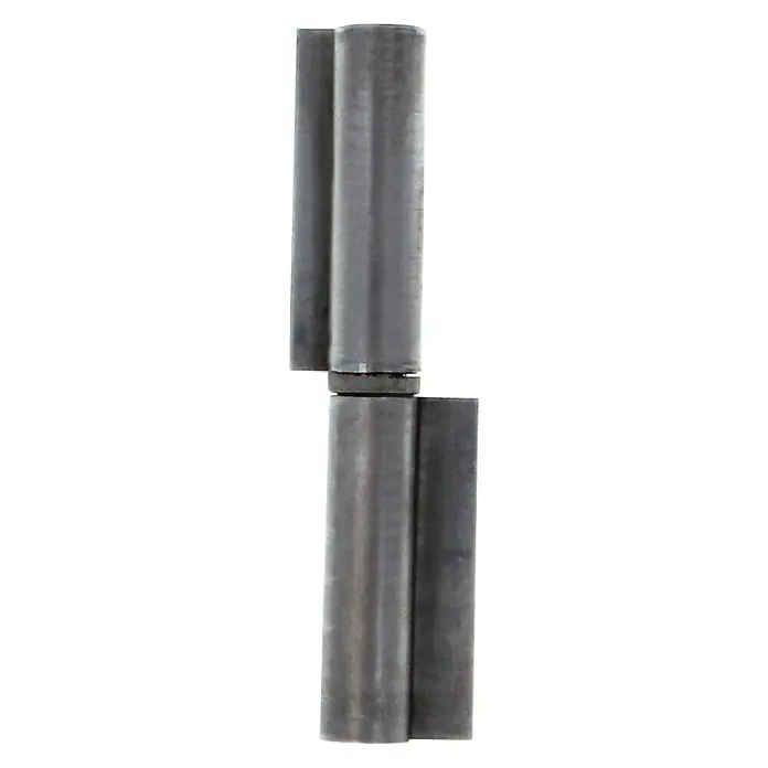 Pernio bisagra 2P - L x An: 80 x 22 mm, Izquierda - Primer plano de una bisagra metálica utilizada para fijar puertas y solapas, que muestra su diseño robusto y duradero.