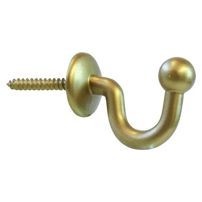 Expo Ambiente Gardinenhaken Kugel - Messing - Goldener Schraubhaken mit Kugelende zur Wandmontage. Ideal zum Aufhängen von Handtüchern oder Kleidung.