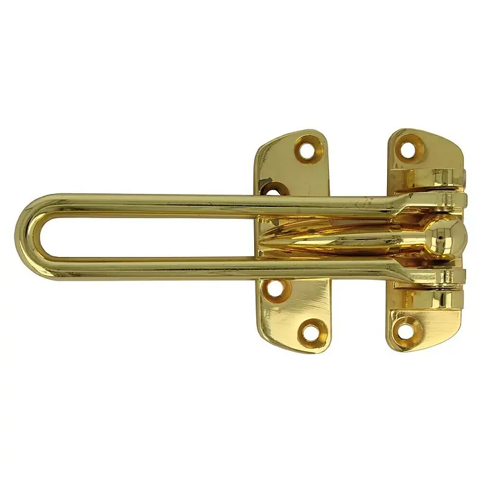 Cadena de puerta maciza - Latón - Cerradura de puerta de latón representada. El ajuste de la puerta es un elemento de seguridad robusto para cualquier puerta.