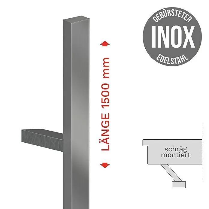 Gerda Haustür Thermo Prime 75 Rodan110 cm x 210 mm, DIN Anschlag: Links, Anthrazitgrau, Details in Edelstahl