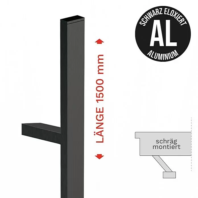 Gerda Haustür Thermo Prime 75 Garda - 100 x 210 cm, DIN Anschlag: Rechts, Anthrazitgrau, Schwarze Details - Informationsansicht