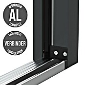 Gerda Haustür Thermo Prime 75 Hanover (100 cm x 210 mm, DIN Anschlag: Links, Grau, Schwarze Details) | BAUHAUS