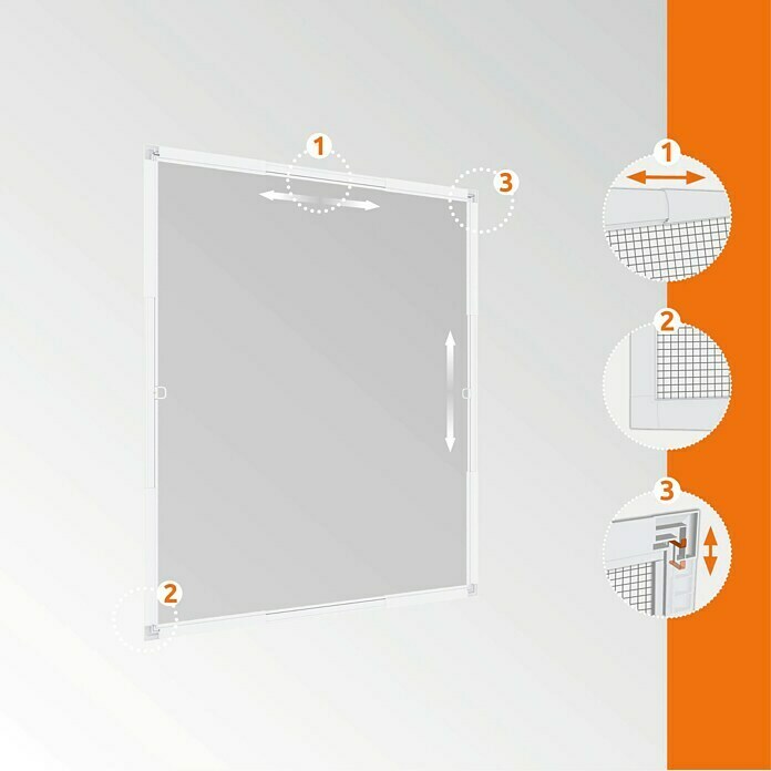 Windhager Insektenschutz-Fensterrahmen Flexi Fit (100 x 120 cm, Weiß)