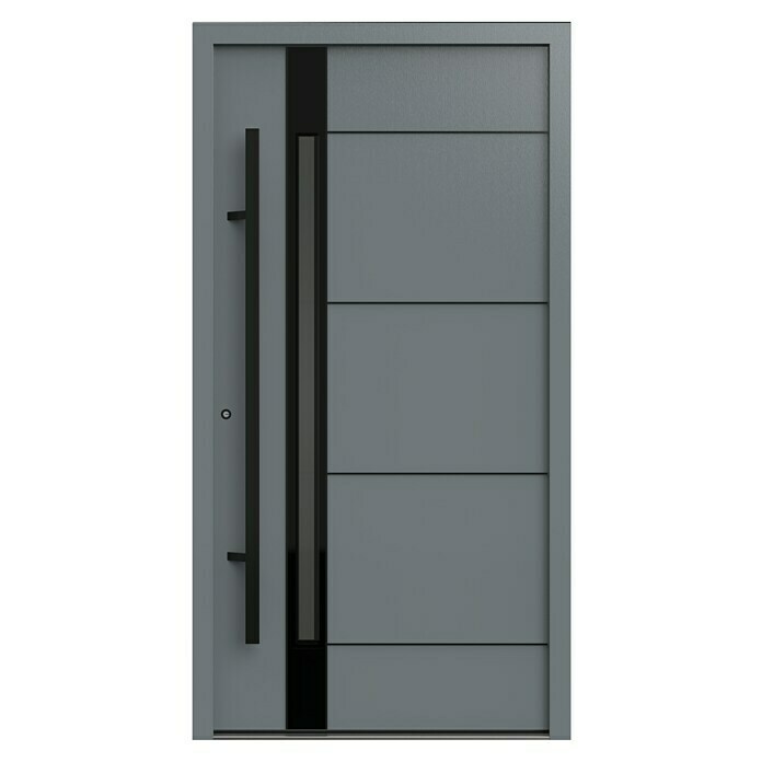 Gerda Haustür Thermo Prime 75 Rodan (110 cm x 210 mm, DIN Anschlag: Links, Grau, Schwarze Details) | BAUHAUS