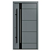 Gerda Haustür Thermo Prime 75 Rodan (110 cm x 210 mm, DIN Anschlag: Links, Grau, Schwarze Details) | BAUHAUS