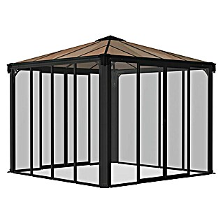 Palram – Canopia Gartenpavillon Ledro 3000 (B x T: 295 x 295 cm, Farbe Gestell: Anthrazit, Aluminium)