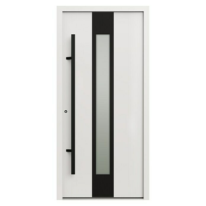 Gerda Haustür Thermo Prime 75 Hanover (100 cm x 210 mm, DIN Anschlag: Links, Weiß, Schwarze Details) | BAUHAUS