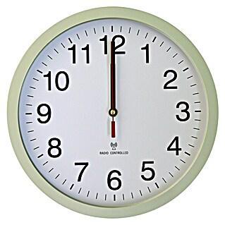 Voltomat Radijska stenska ura Orologio (Na baterije, Bele barve/srebrne barve, Premer: 30 cm)