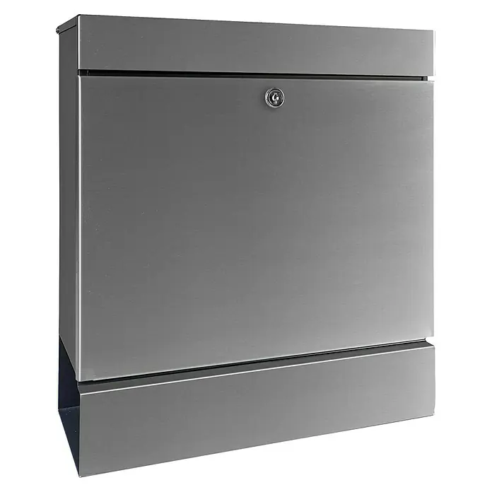 Burg-Wächter Wandbriefkasten 3848 NI Seattle - L x B x H: 11 x 36,4 x 40,5 cm, Silber, Edelstahl, Zeitungsfach - Elegantes, modernes Briefkastendesign in Grau. Der Briefkasten ist abschließbar und wetterfest.