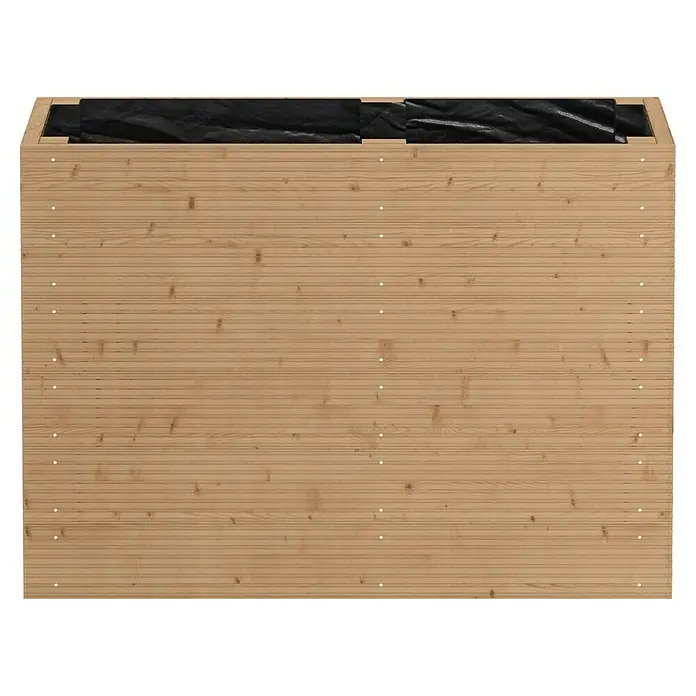 Hochbeet - 102 x 57,5 x 72 cm, Holz, Natur - Hölzerner Pflanzkasten mit schwarzer Innenauskleidung, ideal für Garten und Terrasse. Robuste Bauweise für langlebige Nutzung im Außenbereich.