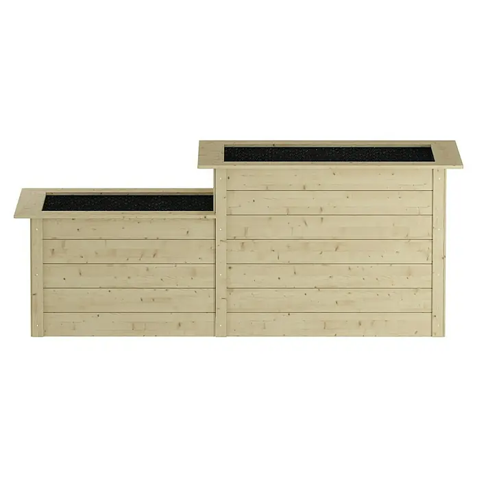 Weka Hochbeet - 205 x 79 x 81 cm, Holz, Natur, Stufenhochbeet - Hier ist ein Hochbeet aus hellem Holz mit zwei Ebenen für eine stilvolle Gartengestaltung. Ideal für Kräuter und Blumen.