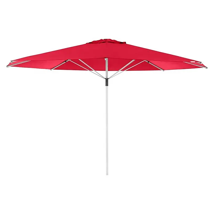 Doppler Marktschirm rund Telestar - Rot, Durchmesser Bespannung: 500 cm - Roter Sonnenschirm mit stabilem Gestell und praktischem Design für den Garten oder die Terrasse.