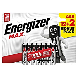 Energizer Max Pila alcalina AAA (Micro AAA, Alcalino manganeso, 14 ud.)