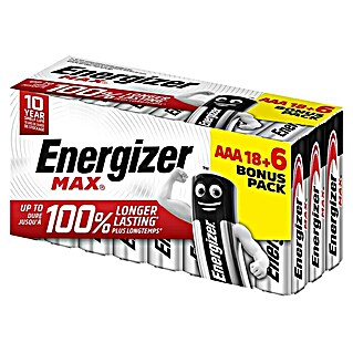 Energizer Max Batterie (Micro AAA, 1,5 V, Alkali-Mangan, 24 Stk.)