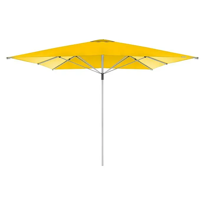 Doppler Marktschirm Telestar - Gelb, Bespannungsmaß (L x B): 400 x 400 cm - Gelber quadratischer Sonnenschirm mit robustem Gestell. Perfekt für sonnige Tage im Garten oder auf der Terrasse, spendet angenehmen Schatten.