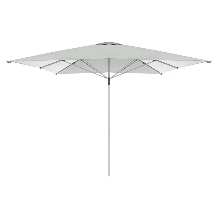 Doppler Marktschirm Telestar - Hellgrau, Bespannungsmaß (L x B): 400 x 400 cm - Grauer viereckiger Sonnenschirm mit Metallgestell für den Garten oder die Terrasse. Perfekter Schutz vor Sonne und Hitze im Freien.