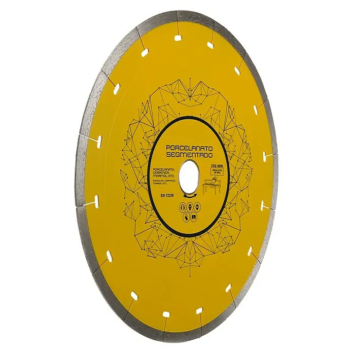 Stayer Disco de corte porcelánico - Ø x Es: 250 x 2,4 mm, Orificio: 25,4 mm - Hoja de sierra circular para trabajos de azulejos. La hoja de diamante amarilla es ideal para cortar porcelana, cerámica y mármol.