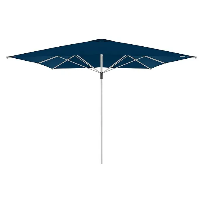Doppler Marktschirm Telestar - Dunkelblau, Bespannungsmaß (L x B): 400 x 400 cm - Sonnenschirm in Marineblau mit silbernem Gestell für sonnige Tage im Freien. Optimaler Schutz und stilvolles Design.