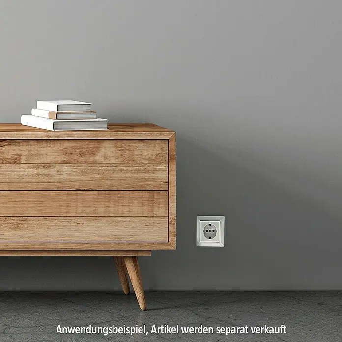 Jung AS 500 Abdeckrahmen AS581WW - Alpinweiß, 1-fach, Kunststoff - Wandmontierte Schuko-Steckdose mit schlichtem, quadratischem Design in Weiß. Ideal für moderne Innenräume, einfache Installation und sichere Stromversorgung.