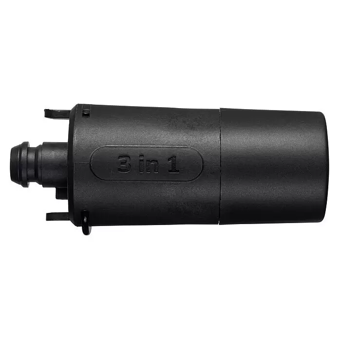 Nilfisk Boquilla de alta presión Excellent G4R - Específico para: Hidrolimpiadoras Nilfisk Excellent 160-10 y 170-10 - Adaptador negro de plástico '3 en 1' con conexión de manguera acanalada en un extremo, para uso versátil.