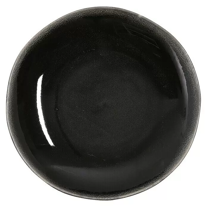 Teller Tabo - 1 Stk., Ø x H: 26,5 x 3 cm, Keramik, Schwarz - Ansicht von oben