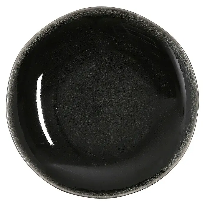 Teller Tabo - 1 Stk., Ø x H: 20,5 x 2 cm, Keramik, Schwarz - Elegante dunkle Keramikschale mit leicht erhöhtem Rand, ideal für Suppen oder Desserts. Die Schale besticht durch ihre schlichte und moderne Optik.