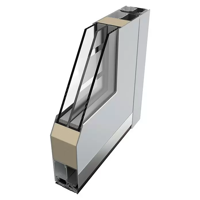 Portofino Haustür 702PF - Mit Seitenteil, 160 cm x 210 mm, DIN Anschlag: Links, 70161 Eisenglimmer - Diagonale Ansicht
