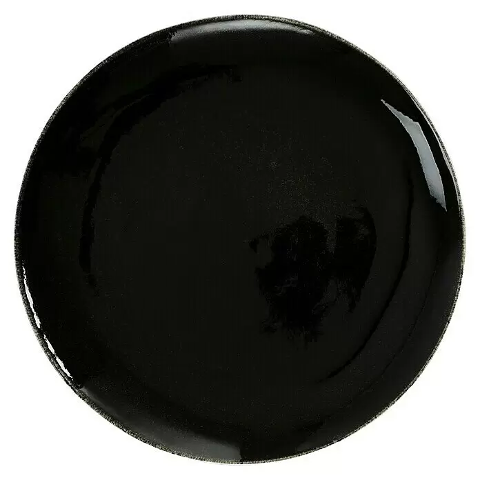 Teller Tabo - 1 Stk., Ø x H: 26,5 x 3 cm, Keramik, Schwarz - Ansicht von oben