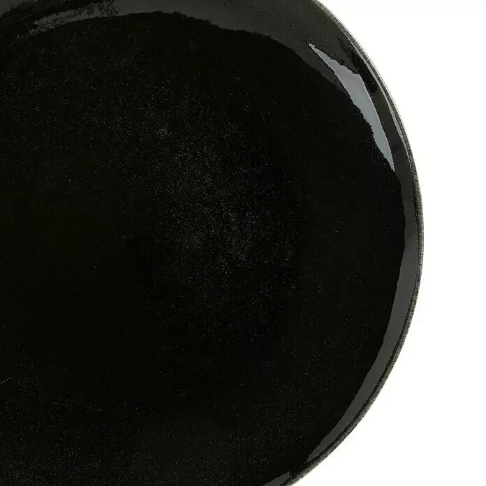 Teller Tabo - 1 Stk., Ø x H: 26,5 x 3 cm, Keramik, Schwarz - Detailaufnahme