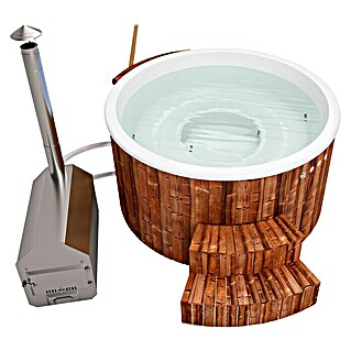 Holzklusiv Hot Tub Jade 180 Basic (200 cm, Thermoholz, Weiß, Max. Personenzahl: 6)