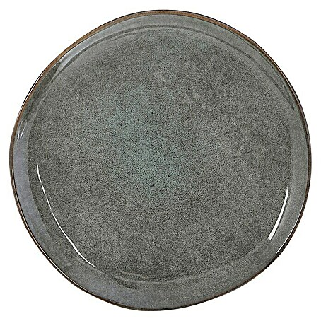 Teller (1 Stk., Ø x H: 20,5 x 2 cm, Keramik, Grün)