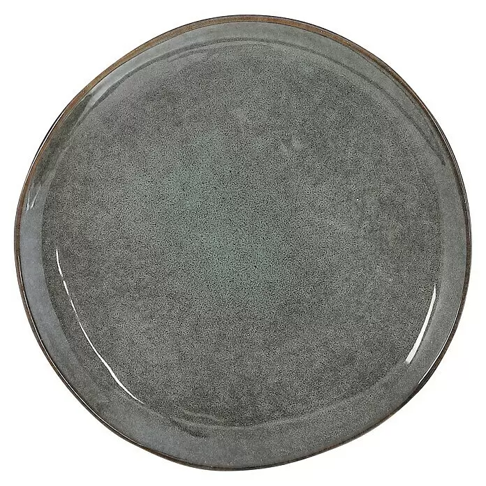 Teller Tabo - 1 Stk., Ø x H: 20,5 x 2 cm, Keramik, Grün - Ansicht von oben