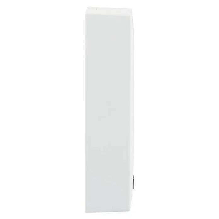 Homematic IP Erschütterungssensor & Neigungssensor HmIP-STV - Batteriebetrieben, 20 x 25 x 85 mm - Aufnahme eines weißen, rechteckigen Spenders, der sich ideal für Badezimmer oder Küchen eignet und ein sauberes, minimalistisches Design aufweist.