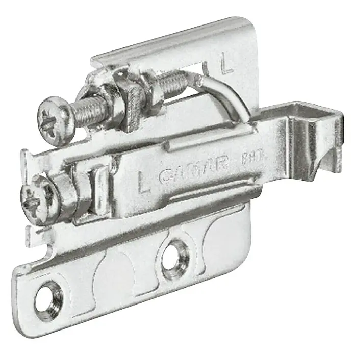 Suki Herraje para colgar armarios - L x An: 10 x 55 mm - Placa de montaje metálica para herrajes de muebles, ideal para puertas de armarios y reparaciones. Diseño robusto.