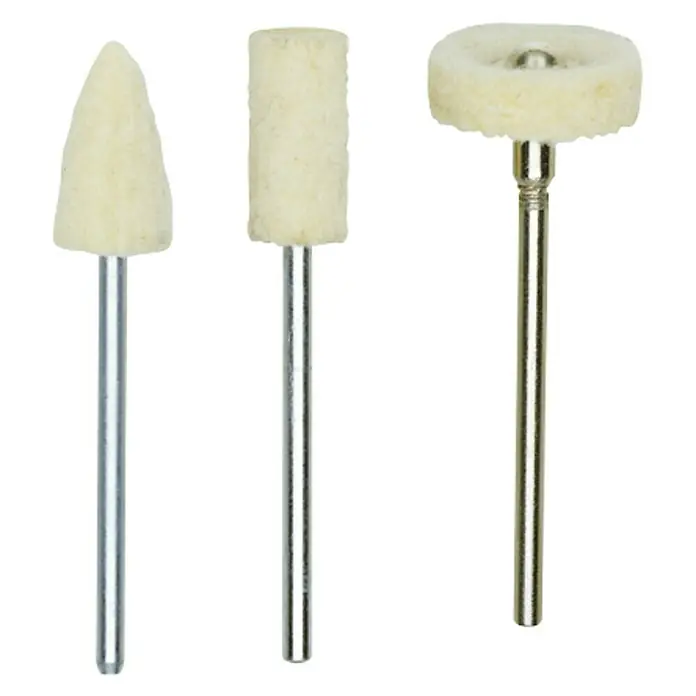 Proxxon Rueda de pulido de fieltro N.º 28803 - Diámetro rueda: 16 mm, 2 ud., Fieltro - Juego de herramientas de pulido con tres accesorios de fieltro diferentes. Ideal para pulir y limpiar varias superficies con herramientas Dremel.