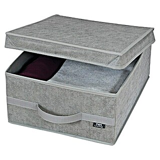 Caja para ropa Stone (L x An x Al: 45 x 35 x 18 cm, Polipropileno, Gris)