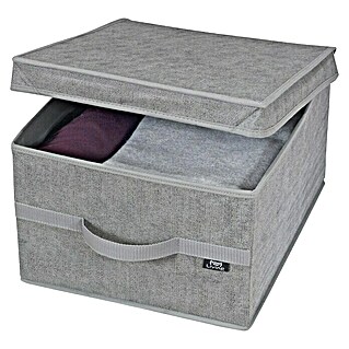 Caja para ropa Stone (L x An x Al: 50 x 38 x 24 cm, Polipropileno, Gris)
