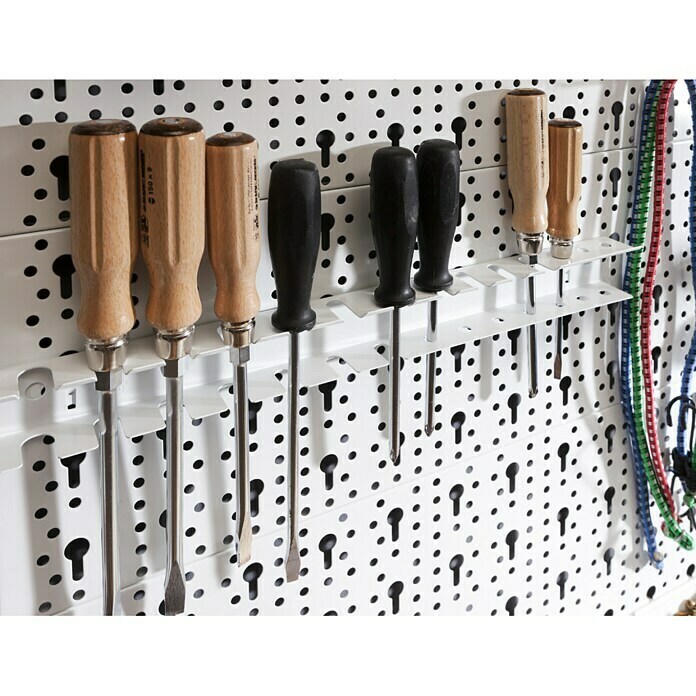 Element System Classic Lochwand-Set Organizer 1 (2 x Stahllochplatten 80 x 20 cm, 2 x Wandschienen 50 cm, 18 verschiedene Werkzeughalter, Montagematerial, 28-tlg.)