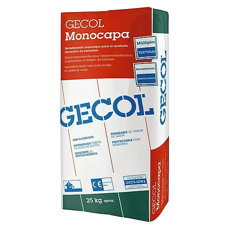 Gecol  Mortero para fachada Monocapa
