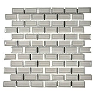 Mosaikfliese Brick Bond Diamond CBC 102 (30 x 30 cm, Grau, Glänzend)
