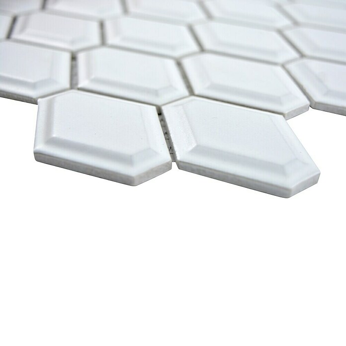Mosaikfliese Diamant CG MD 3WM (25,2 x 26,5 cm, Weiß, Matt)