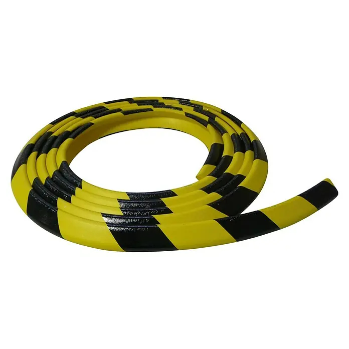 Banda de gomaespuma PUS300NJ - L x An: 5 m x 3 cm - Protector de bordes a rayas amarillas y negras para asegurar esquinas y bordes, ideal para usar en talleres o almacenes.