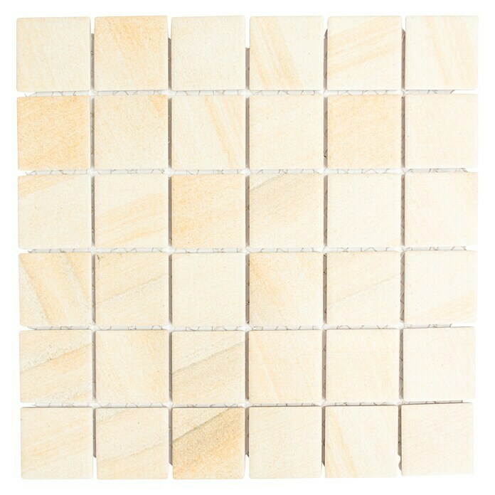 Mosaikfliese Quadrat AI SO 98 (29,8 x 29,8 cm, Beige, Matt)