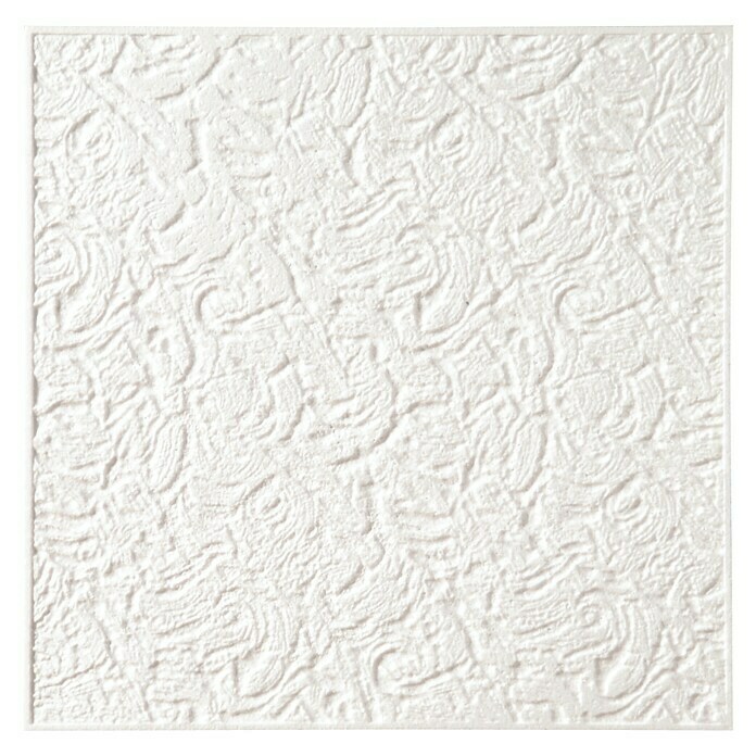 Deckenplatte (Weiß, 50 x 50 cm, 2 m², Polystyrol)