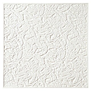 Deckenplatte Dekor 83 (Weiß, 50 x 50 cm, 2 m², Polystyrol)