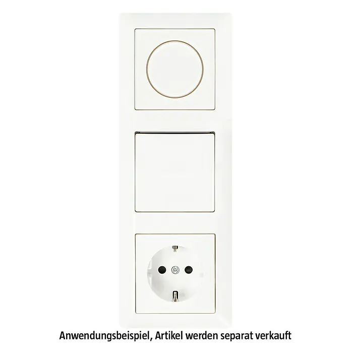 Jung AS 500 Abdeckrahmen AS583WW - Alpinweiß, 3-fach, Kunststoff - Weiße Mehrfachsteckdose mit einem Schalter, einem Dimmer und einer Steckdose für den europäischen Markt. Praktisch und platzsparend.