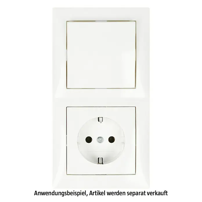 Berker S.1 Abdeckrahmen 10128989 - Polarweiß, 2-fach, Kunststoff - Steckdose und Schalter Kombination, weiße Ausführung.