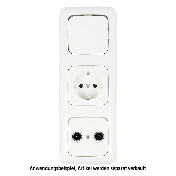 Busch-Jaeger Reflex SI Abdeckrahmen 2513-214 - Alpinweiß, 3-fach, Kunststoff - Weiße Steckdosenleiste mit Schalter, Steckdose und Antennenanschluss. Ideal für den universellen Einsatz im Haushalt.