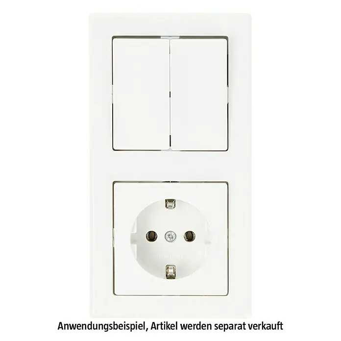 Merten M-SMART Abdeckrahmen 478219 - Polarweiß glänzend, 2-fach, Kunststoff - Weiße Doppelsteckdose mit zwei Schaltern und einem Steckplatz für den deutschen Standard.
