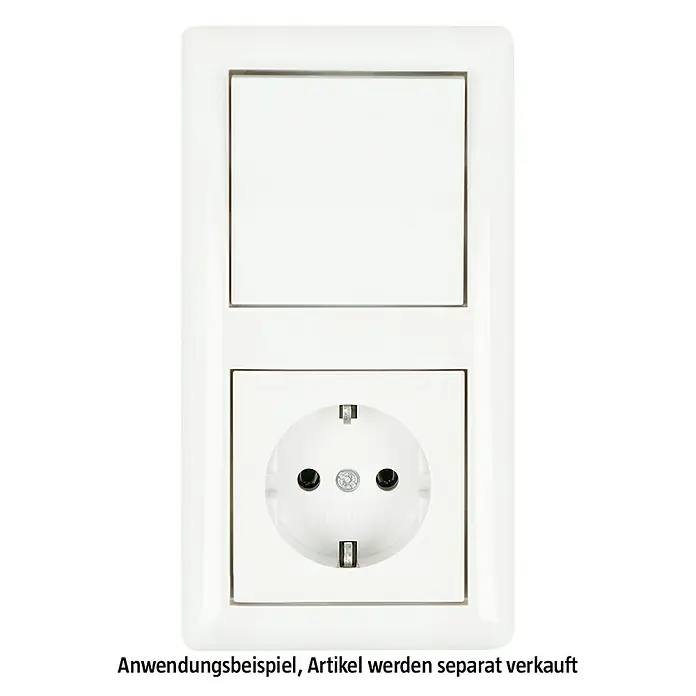 Gira Standard 55 Abdeckrahmen 021203 - Reinweiß glänzend, 2-fach, Kunststoff, Vertikal - Weiße Steckdose mit Lichtschalter. Die Steckdose ist für den europäischen Standard geeignet.